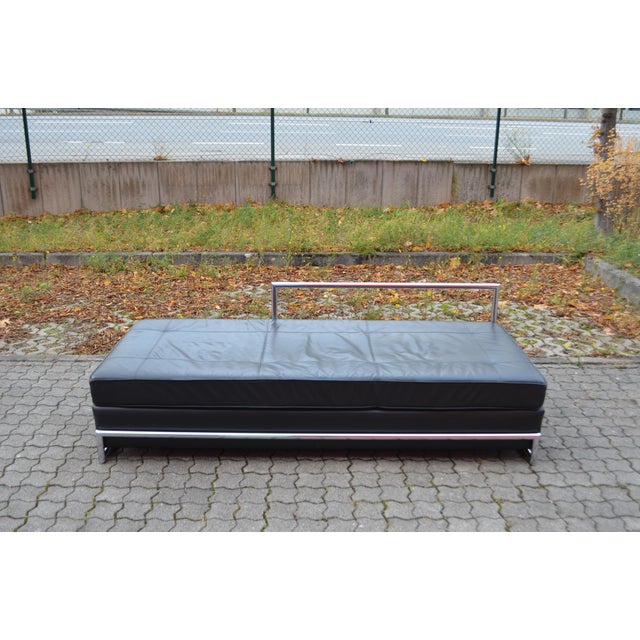 Eileen Gray Day Bed in black leather ClassiCon finish This piece has an attribution mark, I am sure that it is completely...