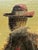Early 20th Century The Enigmatic Sentinel: A Pastoral Scarecrow Scene in Oil and Sgraffito For Sale - Image 9 of 12