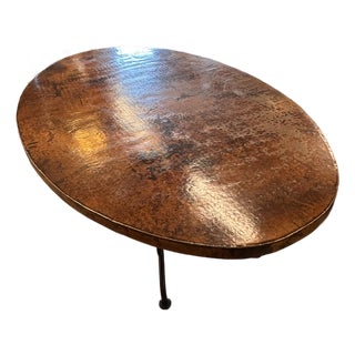 Arhaus Recycled Copper and Wrought Iron Oval Dining Table For Sale