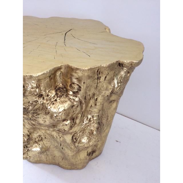 Abstract Gold Tree Trunk Side Table Chairish