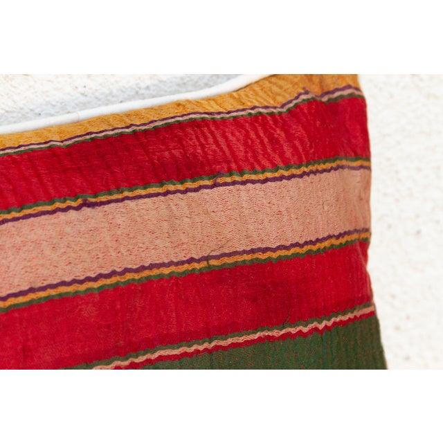 Sayla Striped Mashru Lumbar Pillow For Sale - Image 4 of 7