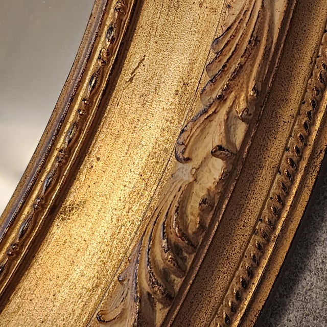 36" Large Gold Gilt Federal Acanthus Molding Wall Mirror For Sale - Image 9 of 12