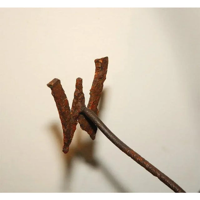 Fantastic and rare original painted surface iron Indian weather vane, worn painted surface. Great original Directional in...