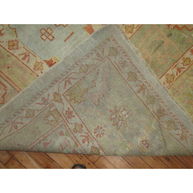 Antique Zabihi Collection Blue Turkish Oushak Rug - 9'8" x 13'4" For Sale - Image 10 of 10