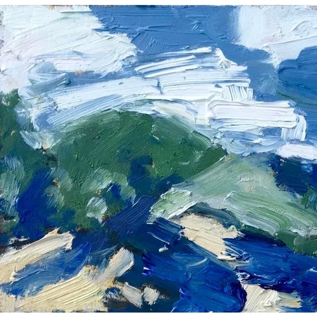 Wood Modern Abstract Vineyard (6″×6″, Original Oil on Masonite) For Sale - Image 7 of 10