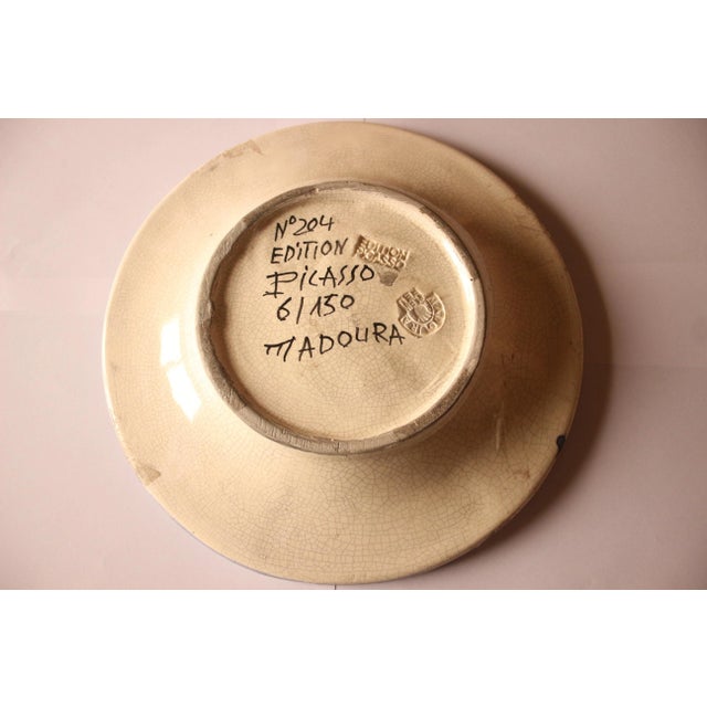 Set of 4 Stamped Madoura Ceramic Plates Edition Picasso For Sale - Image 6 of 12