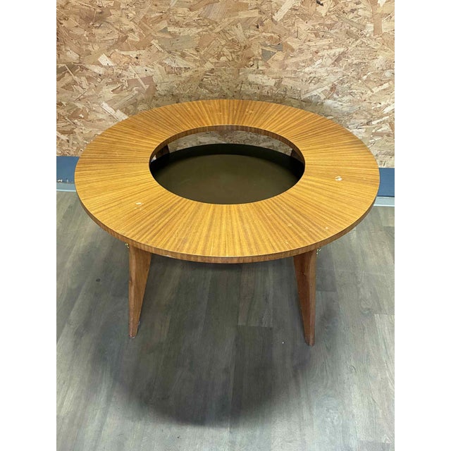 Brown Round Coffee Table, 1950s For Sale - Image 8 of 8