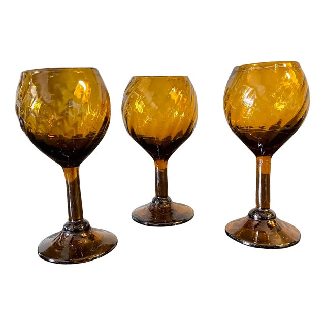 Vintage Liqueur Glasses from Biot, 1970s, Set of 3 For Sale