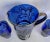 Murano Cobalt Blue Italian Glass With Silver Overlay Pitcher and Glasses - Set of 6 For Sale - Image 4 of 12