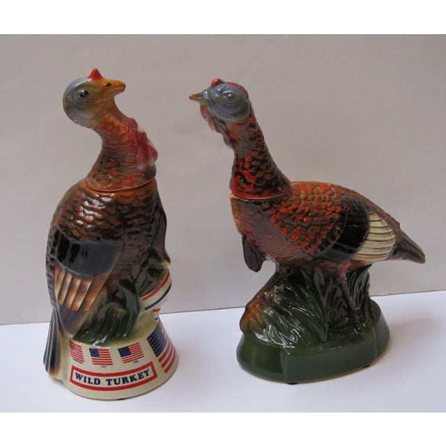 Ceramic Large Mid 20th Century Wild Turkey Decanters- Set of 8 For Sale - Image 7 of 11