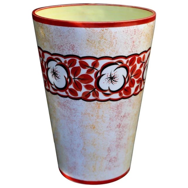 Hand Painted Art Deco Czechoslovakian Flower Vase For Sale - Image 10 of 10