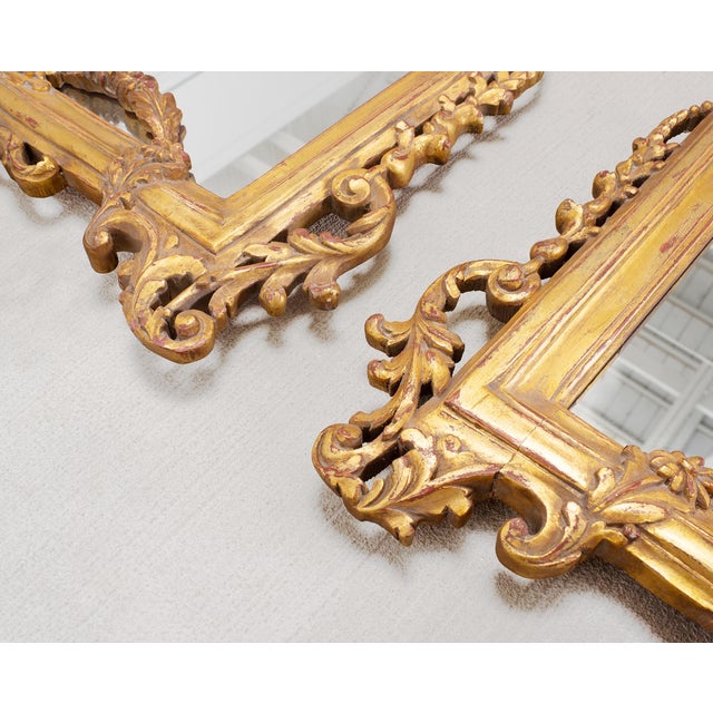 Pair of 19th C. French Louis XVI Style Giltwood Mirrors 4.6 Ft For Sale - Image 12 of 18