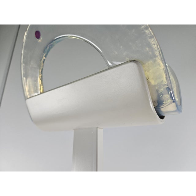 Floor Lamp in Enamelled Iron and Murano Glass attributed to Roberto Pamio, 1970 For Sale - Image 10 of 18