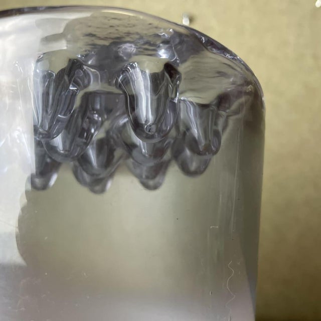 Art Deco Style Opalescent Art Glass Flush Mount with Ornate Brass Base, 1960s For Sale - Image 9 of 18