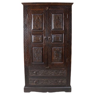 Vintage Wooden Wardrobe, 1970s For Sale