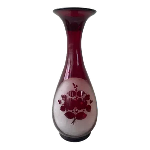 Vintage Bohemian Hand Blown Frosted Glass Vase