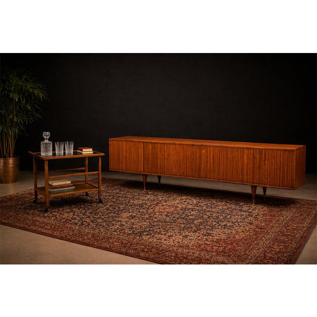 Designed by architect Peter Kraft in the 1960s, this bar cart reflects the measured functionalism characteristic of mid-...