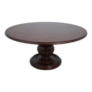 Theodore Alexander Round Walnut Dining Room Table For Sale