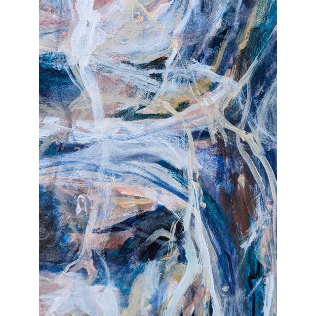 Kristi Haines Herman “Force: My Words Coming Back At Me” Contemporary Gestural Blue Abstract Painting, 2023 For Sale - Image 9 of 10