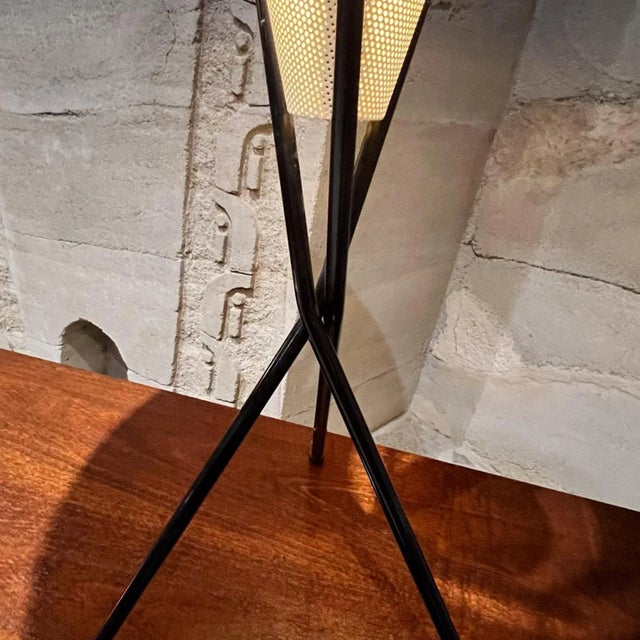 White 1955 Gerald Thurston Midcentury Tripod Table Lamp Pair for Lightolier For Sale - Image 8 of 11
