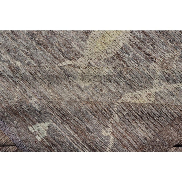 Modern Afghan Tribal Rug in Wool With Sub-Geometric Design in Multicolor 13'6 X 19'5 For Sale - Image 12 of 12