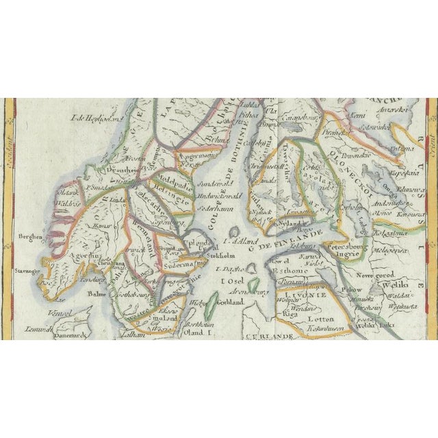 Antique Scandinavian Map of Sweden & Norway from Robert de Vaugondy, 1750s For Sale - Image 5 of 9