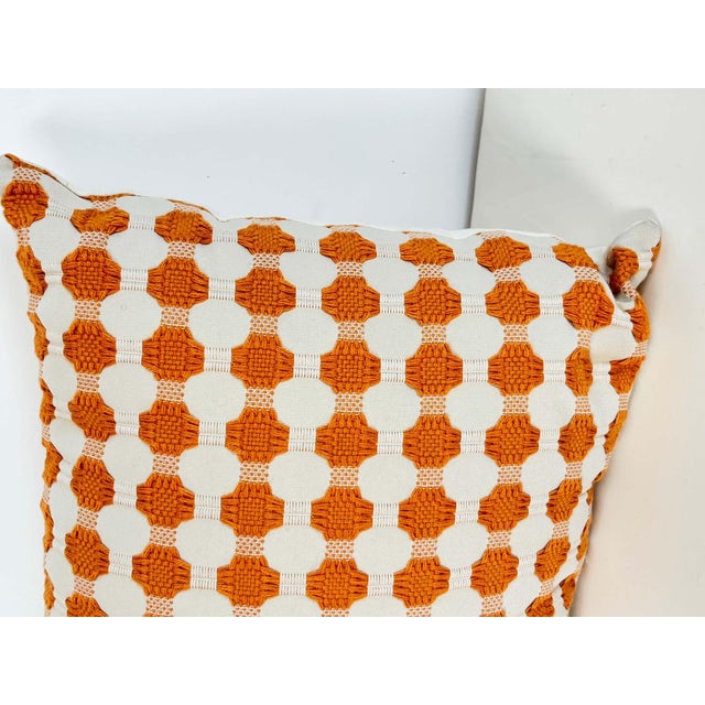 Tangerine Tangerine Geometric Decorative Throw Pillow, USA Made For Sale - Image 8 of 8