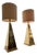 Pyramid Lamps in Brass, 1980s, Set of 2 For Sale