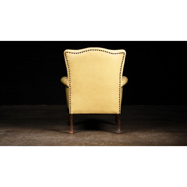Vintage Canary Yellow Leather Armchair For Sale - Image 4 of 8