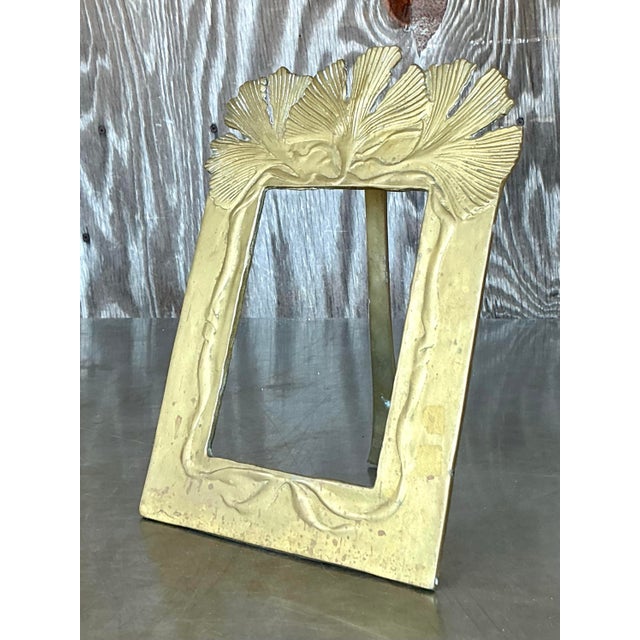 Vintage Boho Brass Ginko Frame For Sale - Image 10 of 10