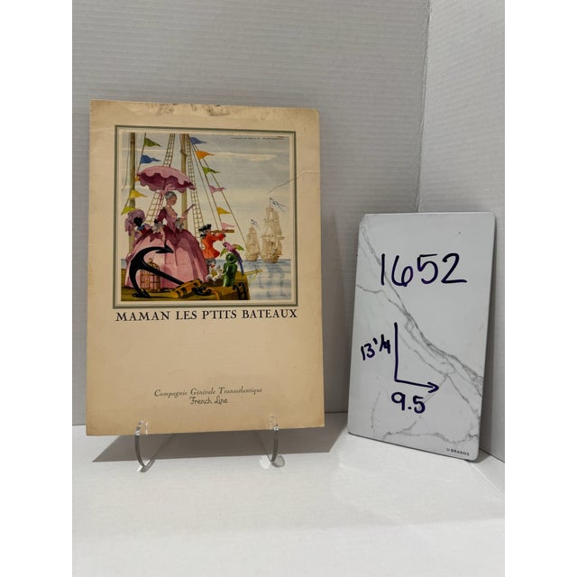 1956 French Line "Maman Les P'tits Bateaux" Luncheon Menu by Jean A. Mercier – Ss Île De France Ocean Liner For Sale - Image 9 of 9