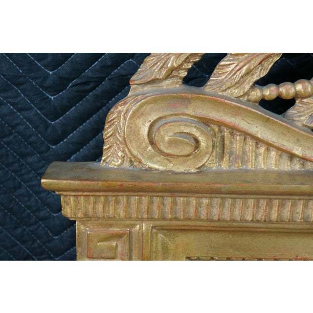 Vintage French Louis XVI Neoclassical Gilt Wall Hanging Mirror Mirror Fair 56" For Sale - Image 9 of 16