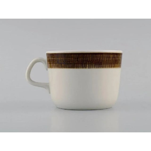 Koka Teacups with Saucers by Hertha Bengtsson for Rörstrand, Set of 8 For Sale - Image 3 of 6