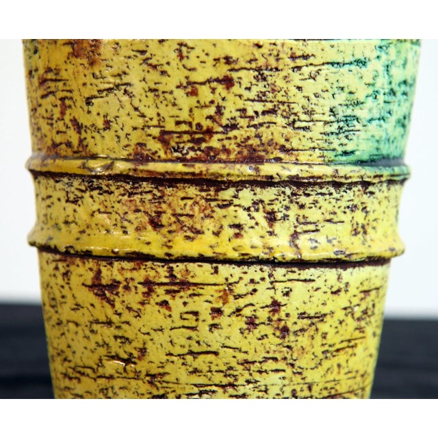 Fantoni Vintage Mid Century Italian Ceramic Vase by Marcello Fantoni For Sale - Image 4 of 12