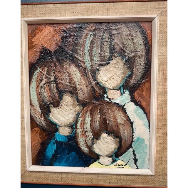 Original Swedish Oil on Canvas – “Trio” by Sven Erik Lund – Signed – Vintage & Framed – 69.5 × 60.5 cm (27.4" × 23.8")...