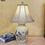 Vintage American Hand-Painted Ceramic Chrysanthemum Table Lamp With Floral Motif, Cream Glazed Porcelain, 28"h For Sale - Image 17 of 18