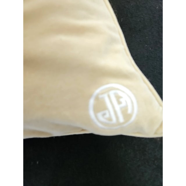 Abstract Johnathan Adler Embroidered Down Filled Vintage Throw Pillow For Sale - Image 3 of 4