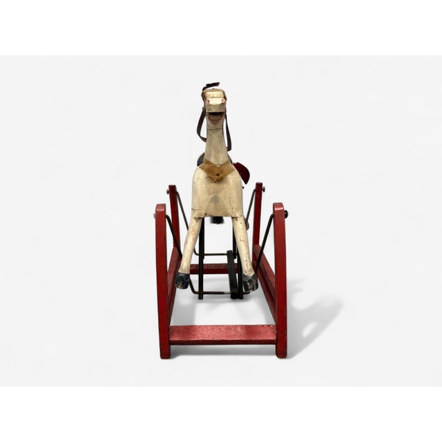 Victorian, Painted Wood, Primitive Rocking Horse, Usa, 19th C. For Sale - Image 9 of 13