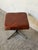 Square Brown Leather Ottoman With Chrome Base Vintage Mid-Century Modern 1970s For Sale In Los Angeles - Image 6 of 10