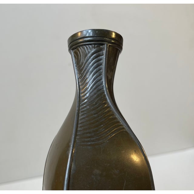 1930s Art Deco Vase in Disko Metal from Just Andersen, 1930s For Sale - Image 5 of 10