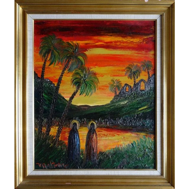 Bible motive. Oil on canvas, 73x60 cm This piece is attributed to the mentioned designer/maker. It has no attribution mark...