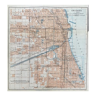 1909 Chicago Antique Map For Sale