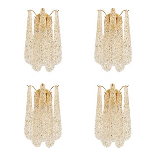 Contemporary Gold Murano Glass “Conchiglie” Wall Sconce Lot of 4 For Sale