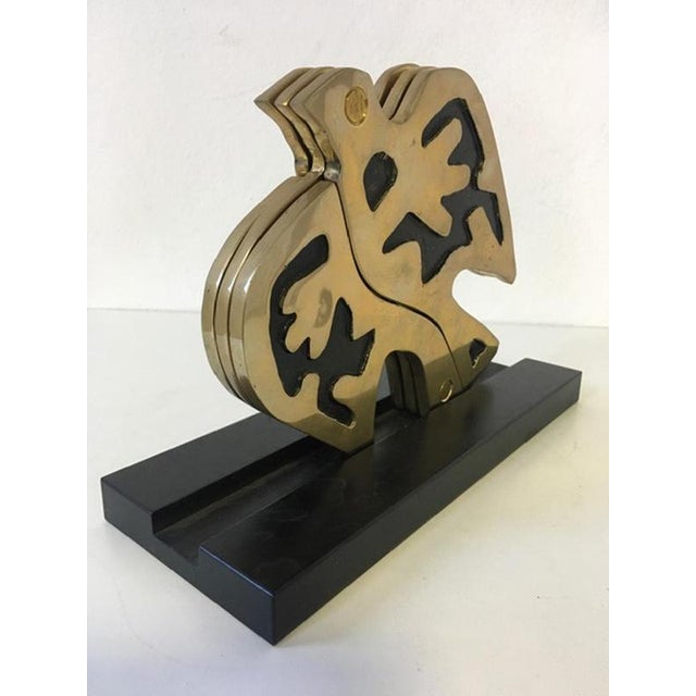 Postmodern Kinetic Bronze Sculpture of Dove by Bruno Chersicla, 1980s For Sale - Image 9 of 18