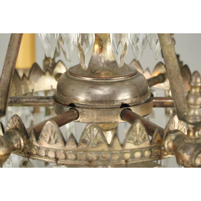 Metal Early 20th Century Waterfall Crystal Chandelier For Sale - Image 7 of 11