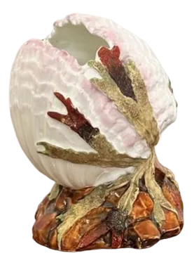 Antique Victorian Porcelain Clam Vase, 1860