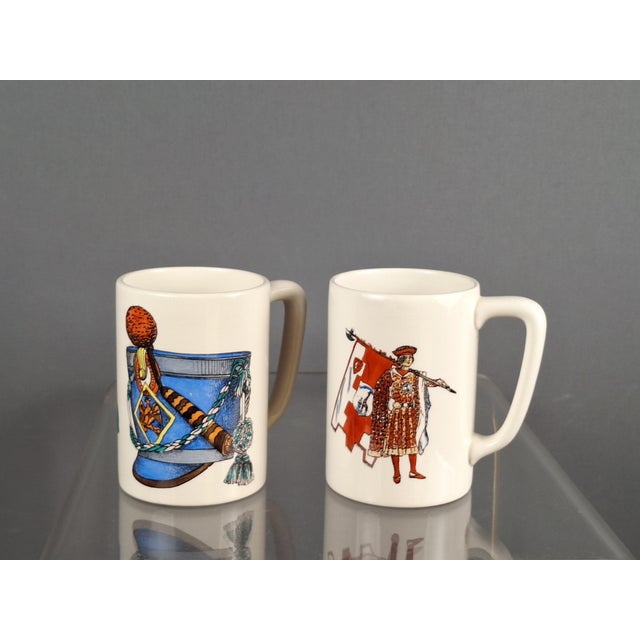Mid-Century Modern Vintage Italian Ceramic Cups and Tray, Italy, 1950s, Set of 3 For Sale - Image 3 of 8