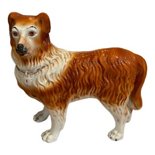 Early 19th Century Antique Victorian Staffordshire Collie Figurine For Sale