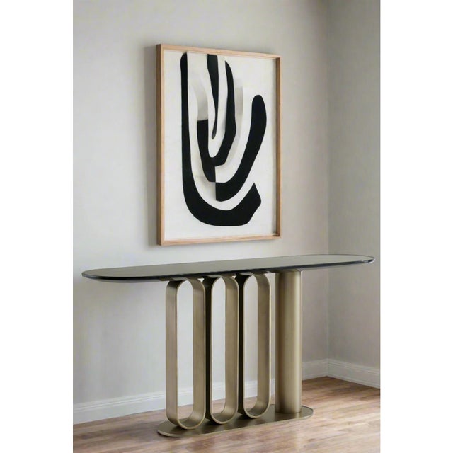 2020s Kyle Black Marble Top Console Table For Sale - Image 5 of 6