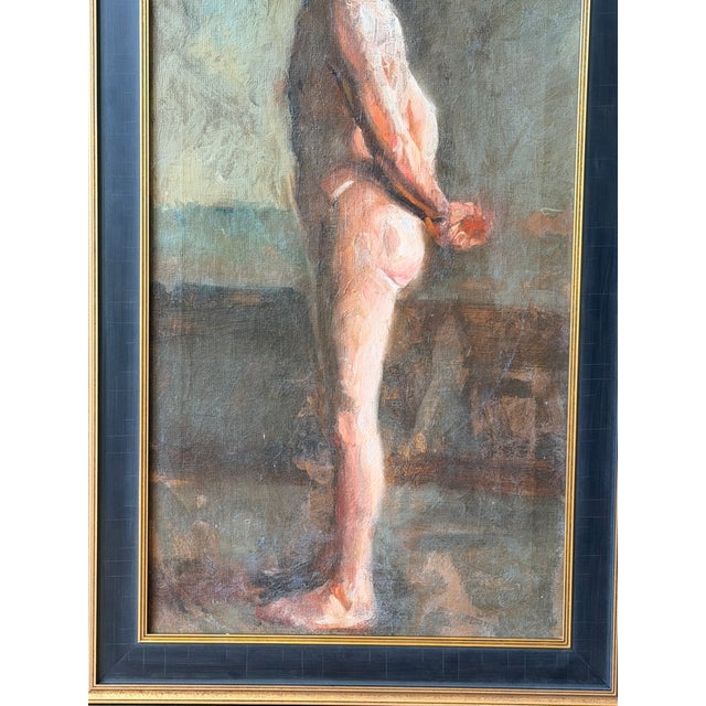Early 20th Century Antique Academic Male Nude Study, Oil on Canvas - Early 20th Century For Sale - Image 5 of 5